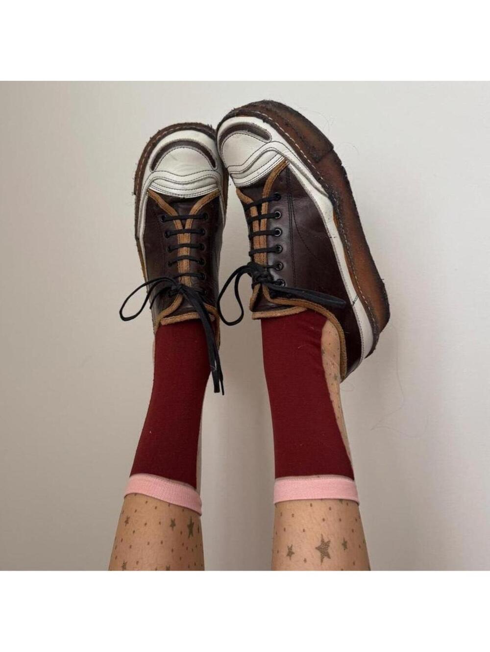 Vintage Kyoji Maruyama Japanese avant garde leather platform sneakers